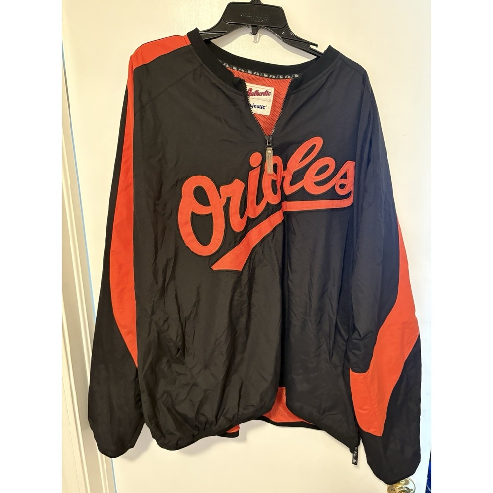 Baltimore Orioles Quarter-Zip Pullover AUTHENTIC Majestic MLB Collection XXL